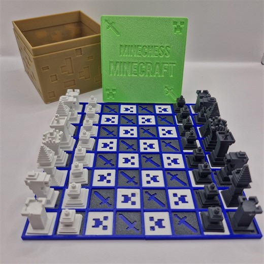 Minecraft Chess Set With Box - Etsy