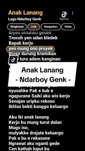 Anak Lanang - Ndarboy Genk: Lirik dan Semangat