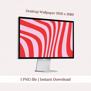 Desktop Wallpaper 1920 X 1080px | Laptop MacBook Computer Screen Desktop Background, Personal Brand, Trendy Pink Red Stripe - Etsy UK