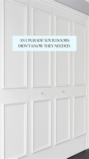 An upgrade your doors didn’t know they needed… self-adhering door moulding kits! ✨ #diy #doordesign