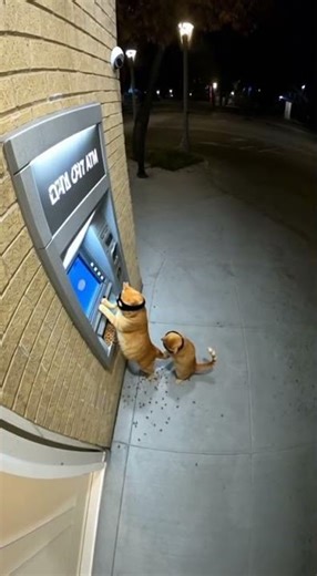 Robber cats have hacked an ATM for food! #cats #funny #animals #viral #omg #robbers