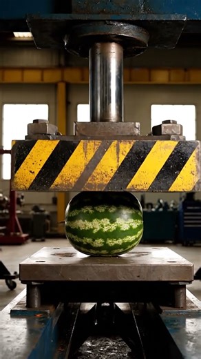 Watermelon Crush Hydraulic Press Slow Motion #asmr