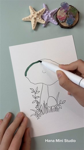 Draw mushroom with markers #hanaministudio #art #shorts #viral ⁠ @hotucolor_official 🔖15% discount code 🔗 hotucolor.com Code: HANAMINI 🔗French Alcohol Markers 50pcs: https://www.amazon.fr/dp/B0DSKB4142/ Code : HANAMINI 🔗US Alcohol Markers 50pcs: https://www.amazon.com/dp/B0DPB2Y6N1/ Code : HANAMINI2026