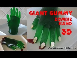 DIY: Giant Gummy Zombie Hand/Halloween Candy( Home Recipe) How to Tutorial by Creative World