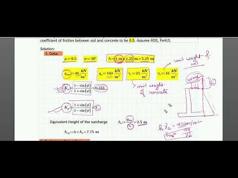 Cantilever Retaining wall with surcharge load