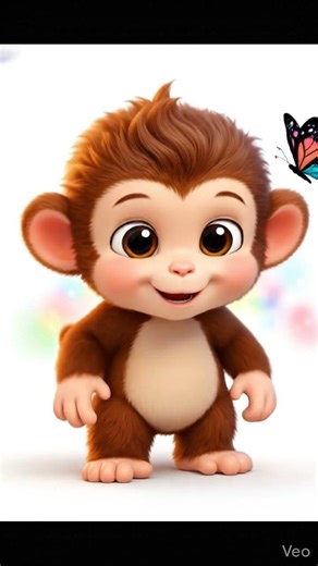 Baby Monkey Sees Butterfly! Ø