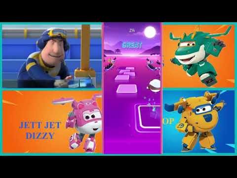 Super Wings Tiles Hop Battle ✈️ Jett vs Dizzy vs 013