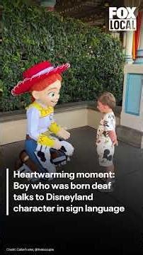 ‘It honestly felt surreal’: Boy who was born deaf talks to Disneyland character in sign language