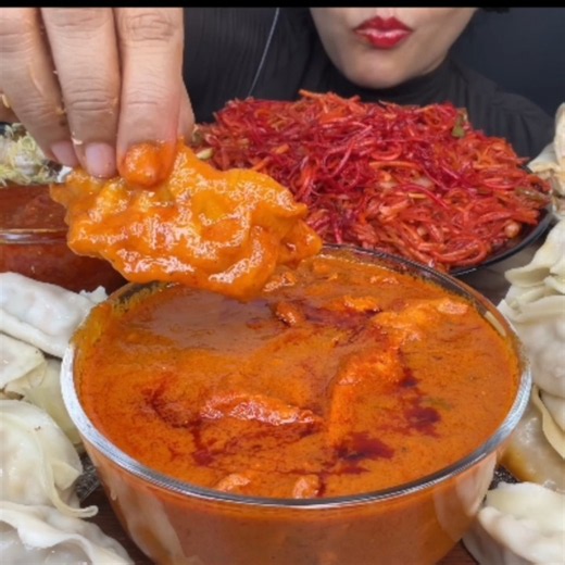 Chowmin, gravy momo🤤🔥💗 ‪@SpiceASMR‬ #mukbang #asmrfood #spicy #eating #momo#chowmin#streetfood