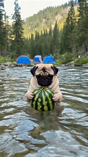 Task Pug on Instagram: "Pugs love watermelon. #pug #cute #fyp #carlino #taskpug"