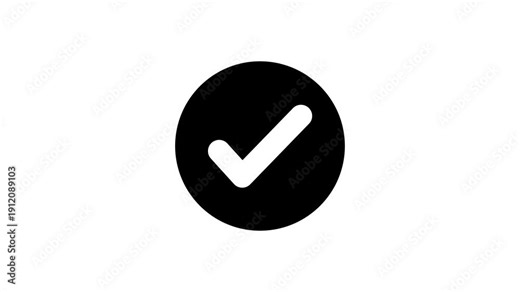 check mark on white background. Check mark symbol. approved tick mark icon, Check mark icon animation , right mark icon. check box, tick box, 4k video