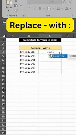 "Replace Any Text Instantly! | Excel SUBSTITUTE Function. #excel