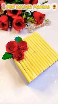 Best Reuse of Waste Box! 😱 DIY Aesthetic pen holder✨ #youtube #youtubeshorts #youtubevideo #diy