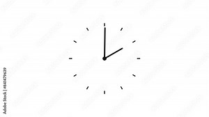 Analog clock spinning animation loop, alpha channel included.