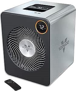Vornado VMHi600 Whole Room Metal Space Heater, Digital Thermostat, Remote Control, 1500 Watts, Stainless Steel