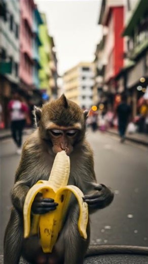 monkey problem with that banana #viralvideo #monkey #viral #monkeychallenge#sport#monkeypriblam