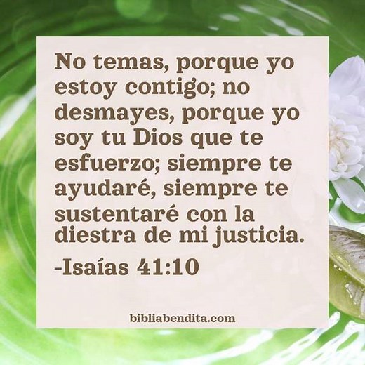 Explicación Isaías 41:10. 'No temas, porque yo estoy contigo; no desmayes, porque yo soy tu Dios que te esfuerzo; siempre te ayudaré, siempre te sustentarécon la diestra de mi justicia.' - BibliaBendita