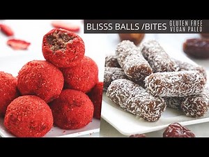 Healthy Bliss Balls / Energy Bites - Strawberry & Caramel Flavor (no bake, vegan, paleo)