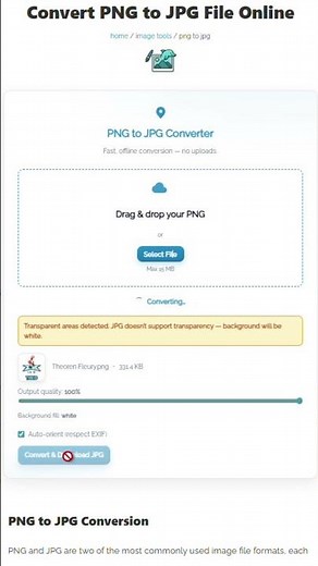 How to Quickly Convert a PNG to a JPG for Quick Download #imageconversion 🖼️🚀