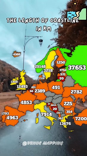 Exploring the Coastline Length in Europe | Maps and Geography