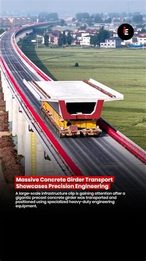 🚨 Massive Concrete Girder Transport Stuns Internet With Precision Engineering 😳🏗️🚛