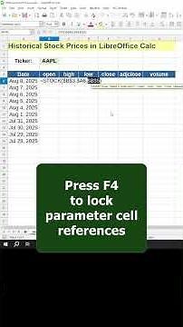 📈 Historical Stock Prices in LibreOffice Calc #shorts