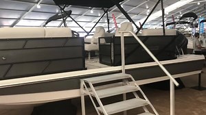 2.6K views · 21 reactions | The Hurricane Boats FD 236 Coastal Edition here at the Miami International Boat Show gives you the pontoon comfort with a deck boat hull, perfect for this region. | Pontoon & Deck Boat magazine | Facebook