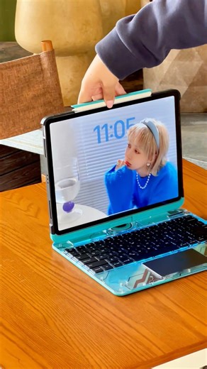 Blue Transparent Y2K—A Cool Futuristic Statement That Works as Hard as You Do 💙#ipad #ipadkeyboard