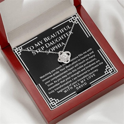 Step Daughter Wedding Gift, Necklace From Step Mom, Stepdaughter Keepsake, Wedding Day Jewelry, Bonus Daughter Gift, Bridal Necklace - Etsy