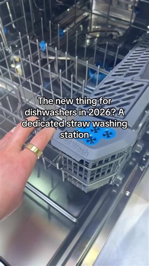 The Midea Top-Control dishwasher is a new model that will launch in the summer. It features a specialized compartment with dedicated, high-pressure jets designed to thoroughly clean up to five reusable straws and bottles. Let us know in the comments if that's a feature you'd look for when shopping for a new dishwasher. #dishwasher #stanleytumbler #owalalife #newappliances