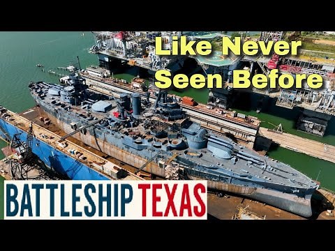 Battleship Texas USS Texas Amazing Dry Dock Restoration Footage