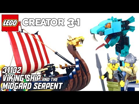 LEGO Creator 31132 Viking Ship and The Midgard Serpent Main Build Review (2022)