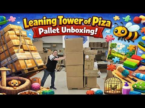 Leaning tower of Piza Pallet Unboxing! Will it fall over?!!