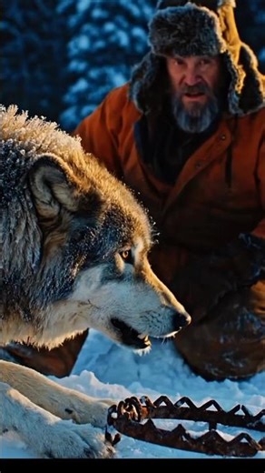 Alaska Driver Frees Wolf from Frozen Trap”\r#AnimalRescue #AlaskaWildlife #USAStories