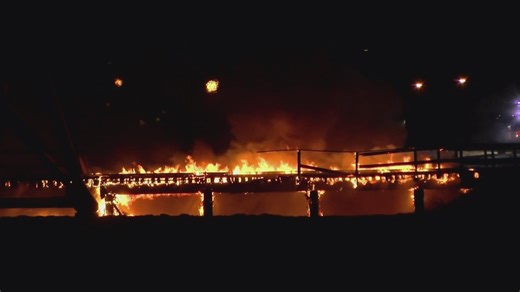Fire causes bridge to collapse in Nebraska