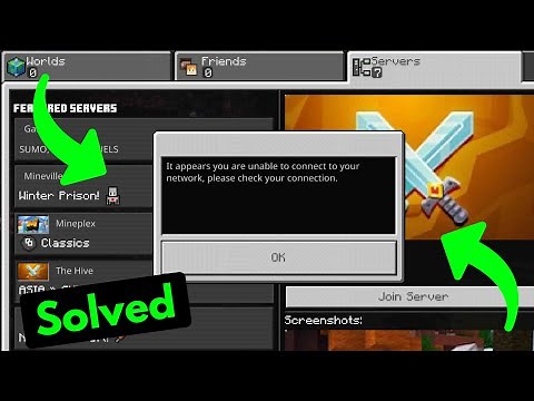 Fix it appears you are unable to connect to your network please check your connection minecraft pe