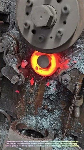 Ring Forging Machine in Action #ForgingProcess #RingRolling #MetalForming