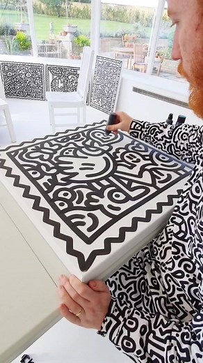 Creating Black and White Patterned Art on Canvas