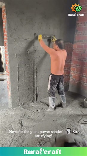 ULTIMATE Wall Finishing💪Watch This GIANT Power Sander Create a PERFECTLY Smooth Wall! #construction