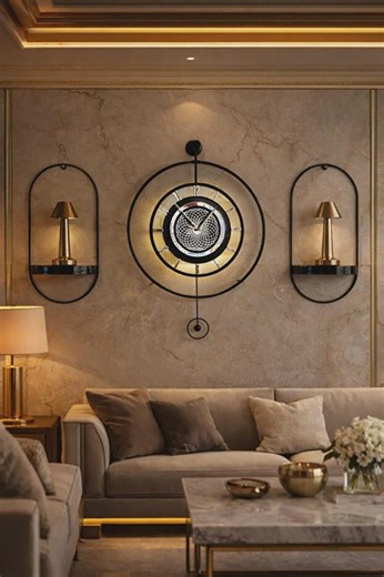 Black Metal Wall Clock Large LED Backlit Silent Quartz Modern Minimalist Luxury Home Decor Living Room Wall Art - Etsy