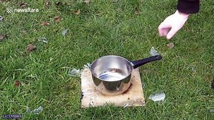 Science experiment with Sodium and Hydrogen Peroxide gives explosive reaction