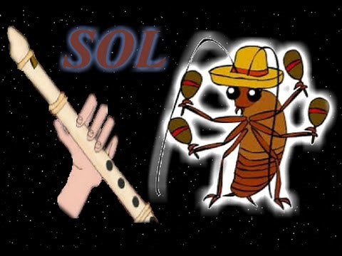 La cucaracha, flauta dulce. Tutorial con animación. Flauta fácil.