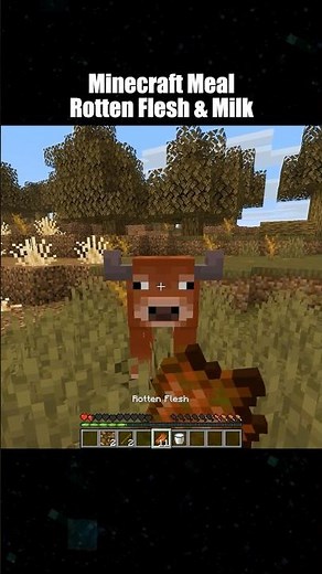 Minecraft Meal Rotten Felash and Milk 🥛🧟‍♂️ #minecraft