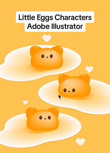 Cute Little Egg Illustrations with Mesh and Regular Gradients
