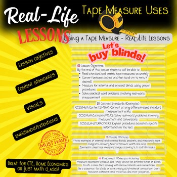 Measuring for Blinds Real-life Learning CTE Home Econ Math