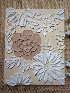 3D Textured Floral Painting: Minimalist White Flower Wall Art - Etsy