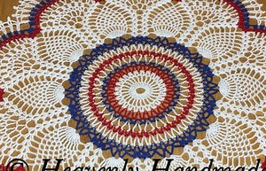 Patriotic Red, White & Blue Doily – 18.5” Round Handmade Table Decor - Etsy