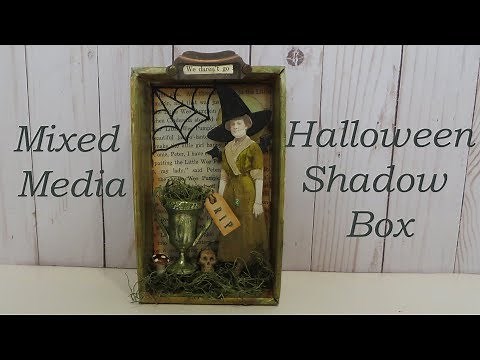 Mixed Media Halloween Shadow Box Tutorial