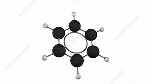 Benzene molecule - Stock Video Clip - K004/5871