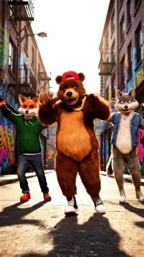 ​🐻 Fox & Bear Swag Dance! 🔥 #shorts #trending #foryou #youtubeshorts #animaldance